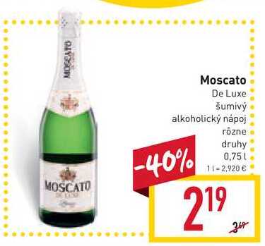 Moscato De Luxe šumivý alkoholický nápoj 0,75 l
