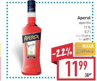 Aperol aperitiv 11% 0,7L