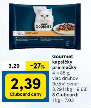 Gourmet kapsičky pre mačky, 4x 85 g