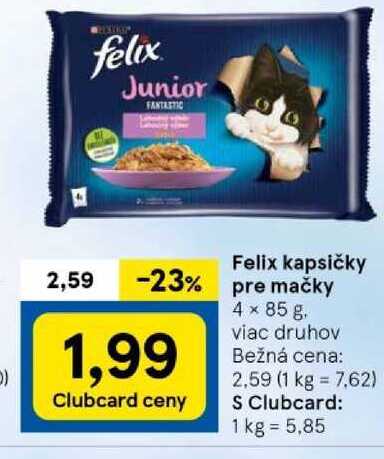 Felix kapsičky pre mačky, 4x 85 g
