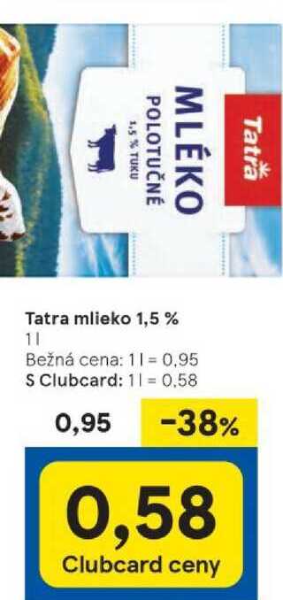 Tatra mlieko 1,5%, 1 l