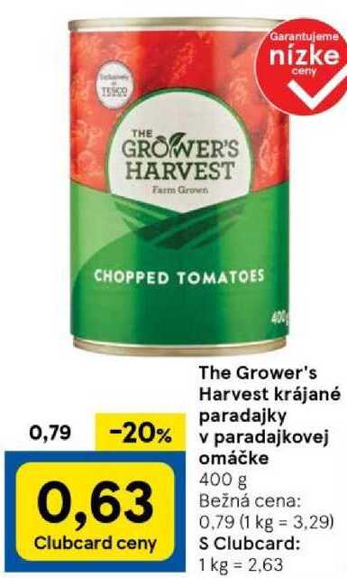 The Grower's Harvest krájané paradajky v paradajkovej omáčke, 400 g 