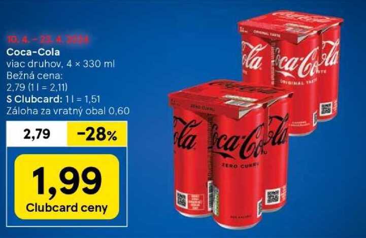 Coca-Cola, 4x 330 ml