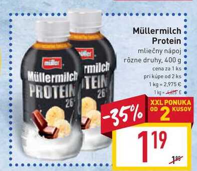Müllermilch Protein mliečny nápoj rôzne druhy, 400 g 
