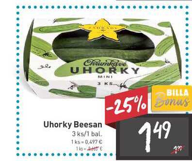 Uhorky Beesan 3 ks/1 bal.  