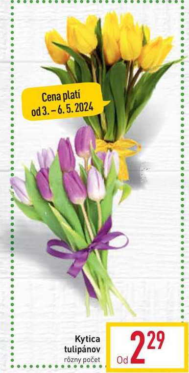 Kytica tulipánov rôzny počet  