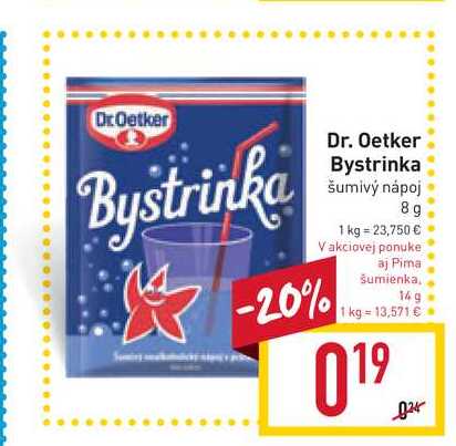 Dr. Oetker Bystrinka šumivý nápoj 8g  