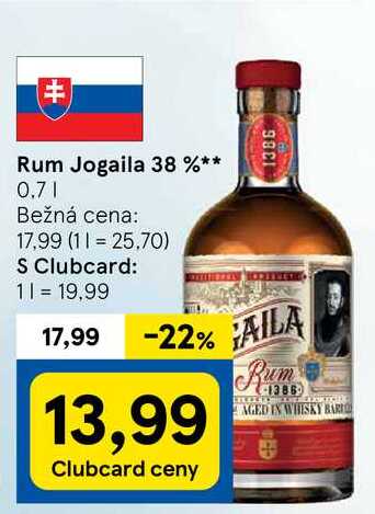 Rum Jogaila 38 %, 0,7 l v akcii