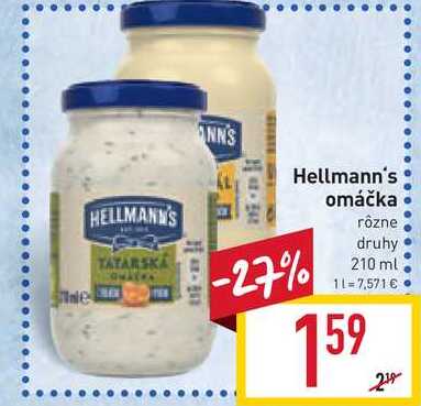 Hellmann's Tatárska omáčka 210 ml