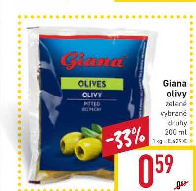 Giana olivy zelené vybrané druhy 200 ml 