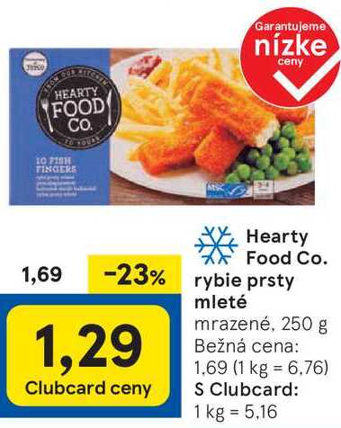 Hearty Food Co. rybie prsty mleté, 250 g