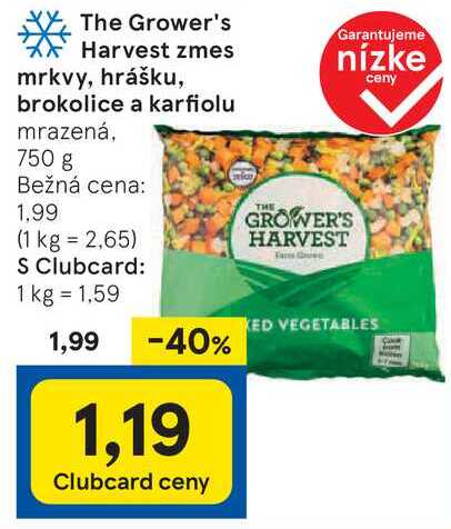 The Grower's Harvest zmes mrkvy, hrášku, brokolice a karfiolu, 750 g