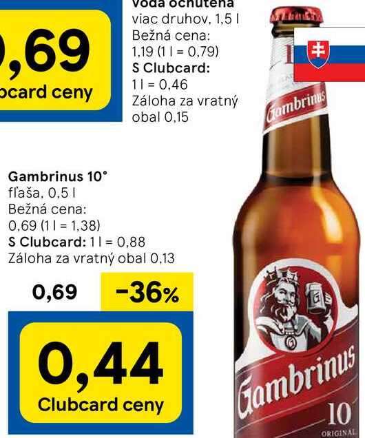 Gambrinus 10°, 0,5 l