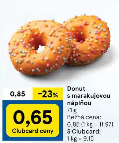 Donut s marakujovou náplňou, 71 g 