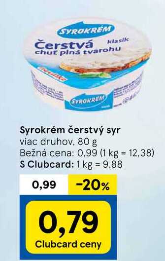 Syrokrém čerstvý syr, 80 g