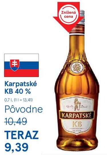 Karpatské KB 40 %, 0,7 l