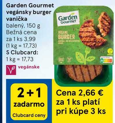 Garden Gourmet vegánsky burger vanička, 150 g