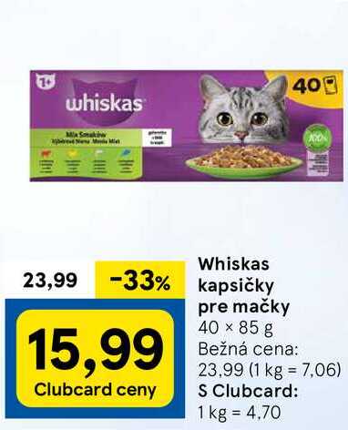 Whiskas kapsičky pre mačky, 40x 85 g