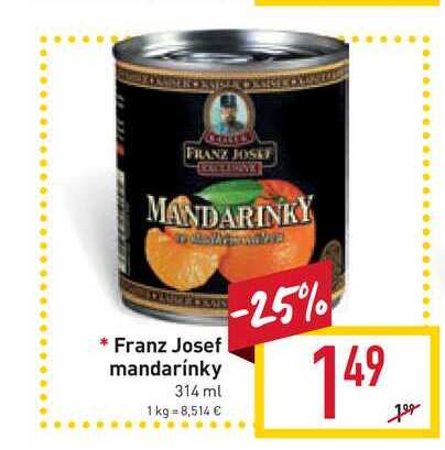 Franz Josef mandarínky 314 ml