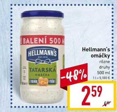 Hellmann's Tatárska omáčka 500 ml
