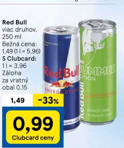 Red Bull viac druhov 250 ml 