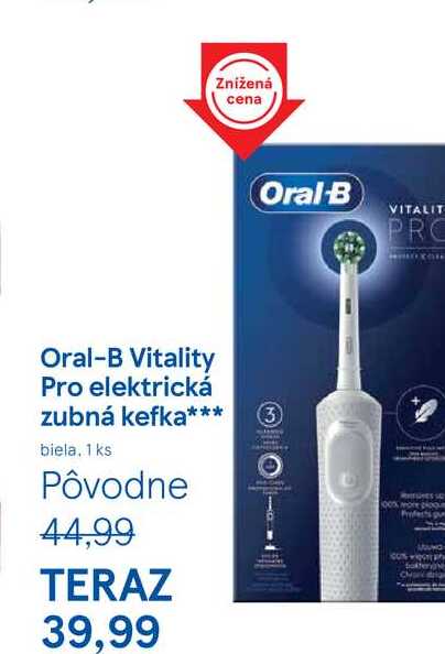 Oral-B Vitality Pro elektrická zubná kefka biela, 1 ks  
