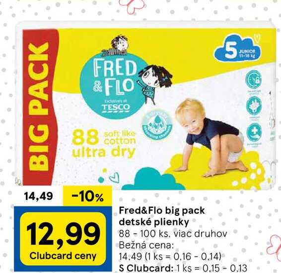 Fred&Flo big pack detské plienky 88-100 ks