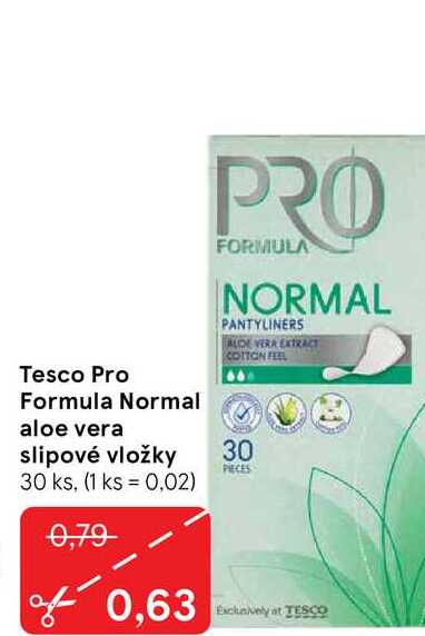 Tesco Pro Formula Normal aloe vera slipové vložky 30 ks