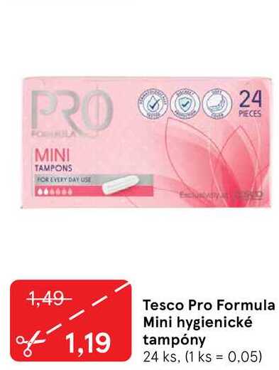 Tesco Pro Formula Mini hygienické tampóny 24 ks