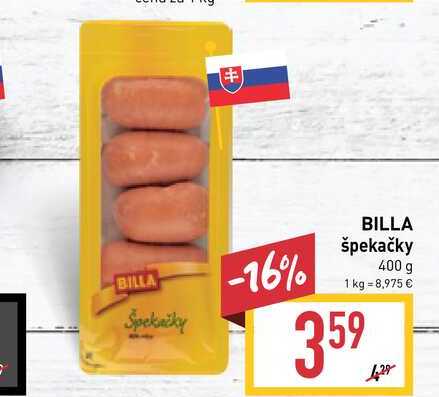 BILLA špekačky 400 g 