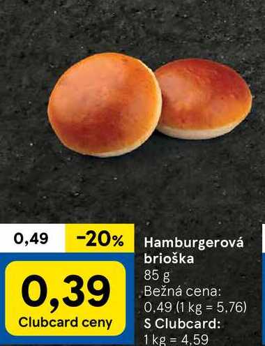 Hamburgerová brioška, 85 g 
