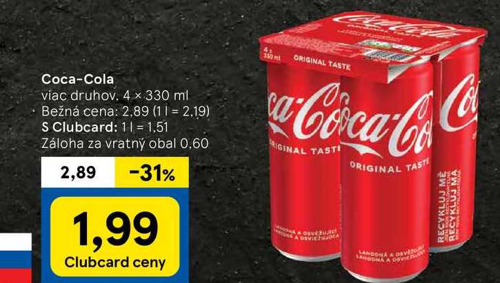 Coca-Cola, 4x 330 ml 