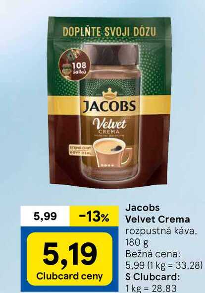 Jacobs Velvet Crema, 180 g