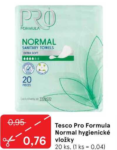 Tesco Pro Formula Normal hygienické vložky, 20 ks