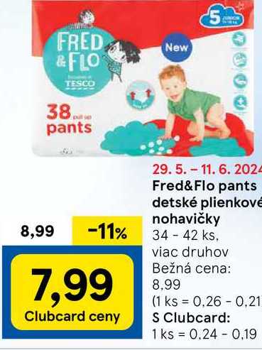 Fred&Flo pants detské plienkové nohavičky, 34 - 42 ks