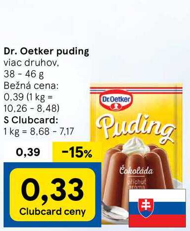 Dr. Oetker puding, 38-46 g