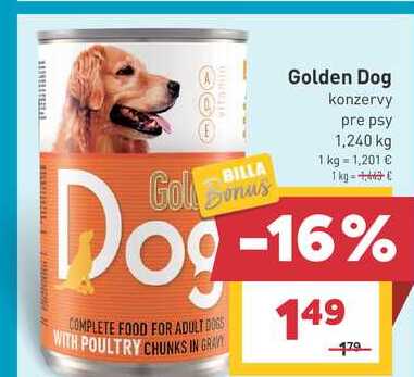 Golden Dog konzervy pre psy 1,240 kg