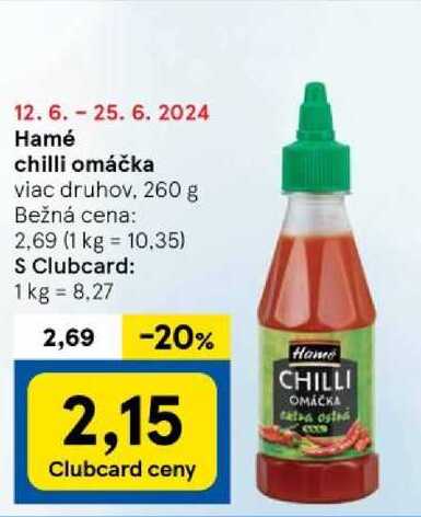 Hamé chilli omáčka, 260 g