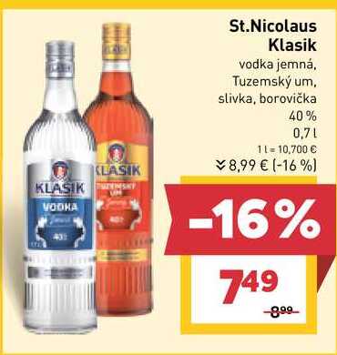 St.Nicolaus Klasik vodka jemná, 0.7l v akcii