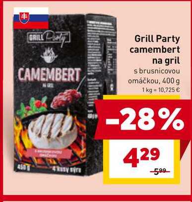Grill Party camembert na gril s brusnicovou omáčkou, 400 g