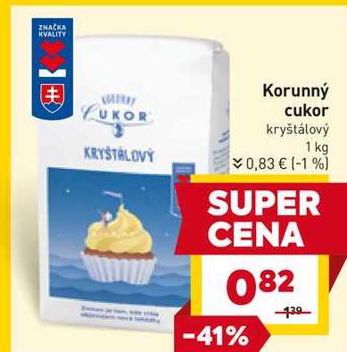 Korunný cukor kryštálový 1 kg 