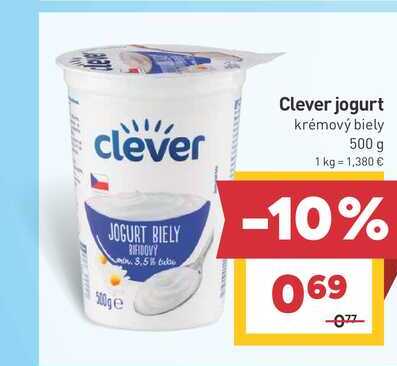 Clever jogurt krémový biely 500 g