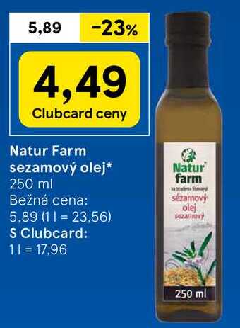 Natur Farm sezamový olej, 250 ml 