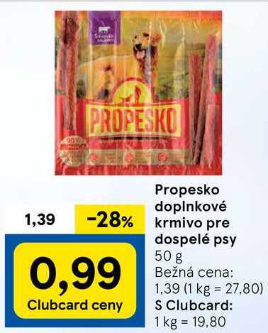 Propesko doplnkové krmivo pre dospelé psy, 50 g 