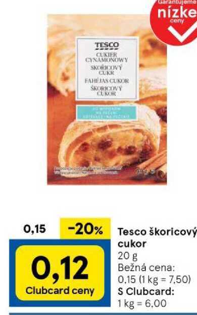 Tesco škoricový cukor 20 g 