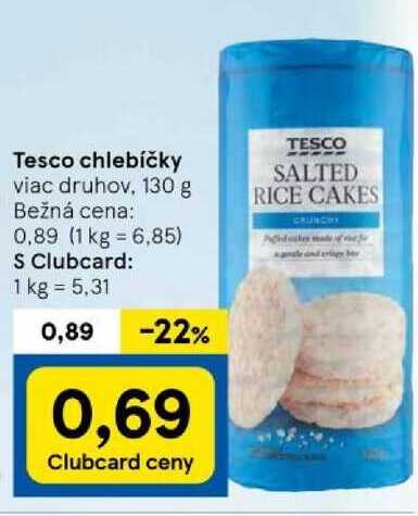 Tesco chlebíčky viac druhov, 130 g 