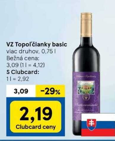 VZ Topoľčianky basic viac druhov, 0.75l