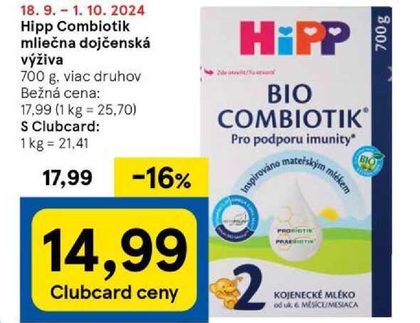 Hipp Combiotik mliečna dojčenská výživa 700 g