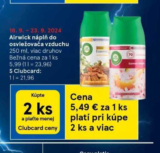 Airwick náplň do osviežovača vzduchu 250 ml, viac druhov