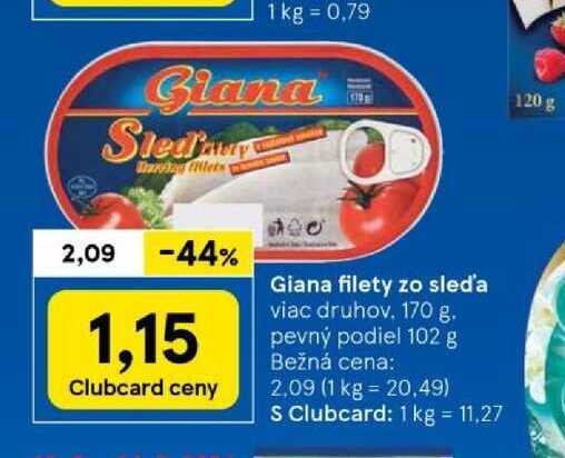 Giana filety zo sled'a viac druhov 170 g